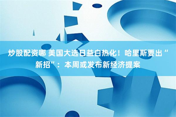 炒股配资哪 美国大选日益白热化！哈里斯要出“新招”：本周或发布新经济提案